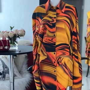 Silvya Mirage Long Sleeve Jersey Mini Shirtdres THE ATTICO SizeEU 42 / US  (4-6)